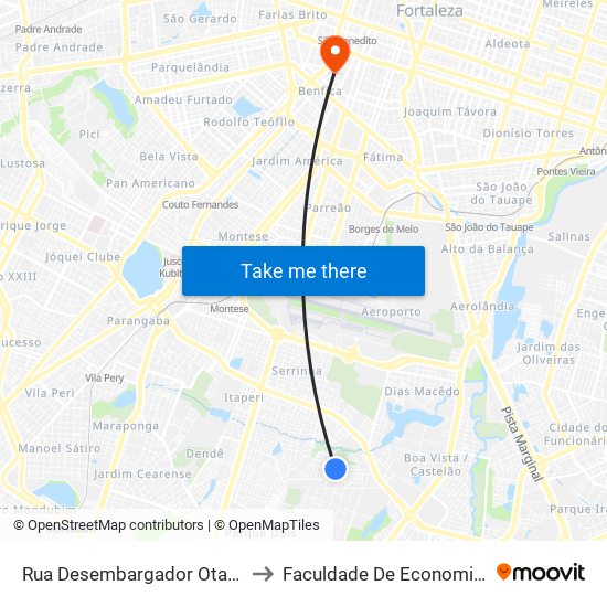 Rua Desembargador Otacílio Peixoto | Praça Do Conjunto Sumaré - Passaré to Faculdade De Economia, Administração, Atuária, Contabilidade Da Ufc map