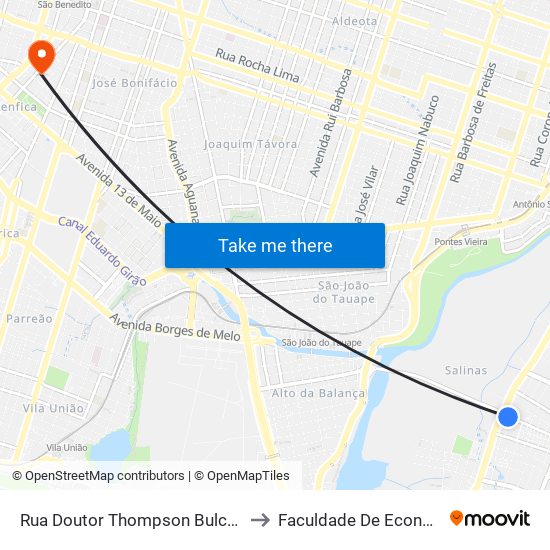 Rua Doutor Thompson Bulcão | Câmara Municipal De Fortaleza - Engenheiro Luciano Cavalcante to Faculdade De Economia, Administração, Atuária, Contabilidade Da Ufc map