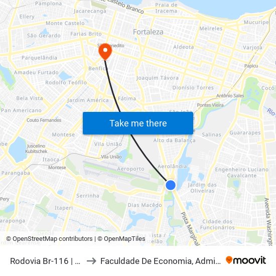 Rodovia Br-116 | Atacadão - Dias Macedo to Faculdade De Economia, Administração, Atuária, Contabilidade Da Ufc map