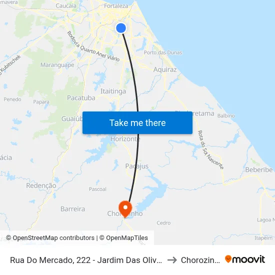 Rua Do Mercado, 222 - Jardim Das Oliveiras to Chorozinho map