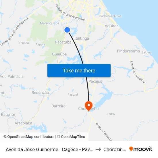 Avenida José Guilherme | Cagece - Pavuna to Chorozinho map