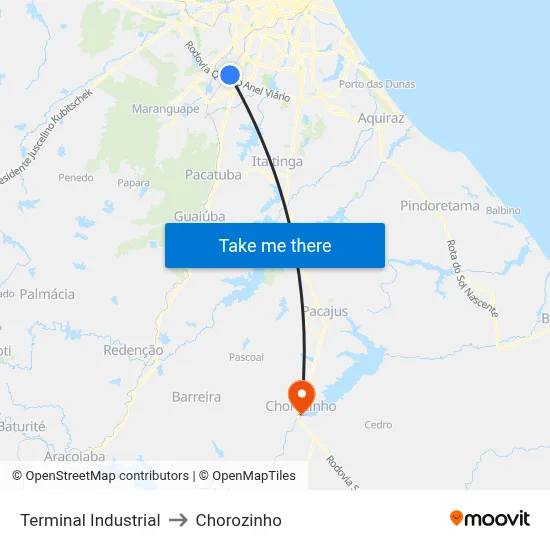 Terminal Industrial to Chorozinho map