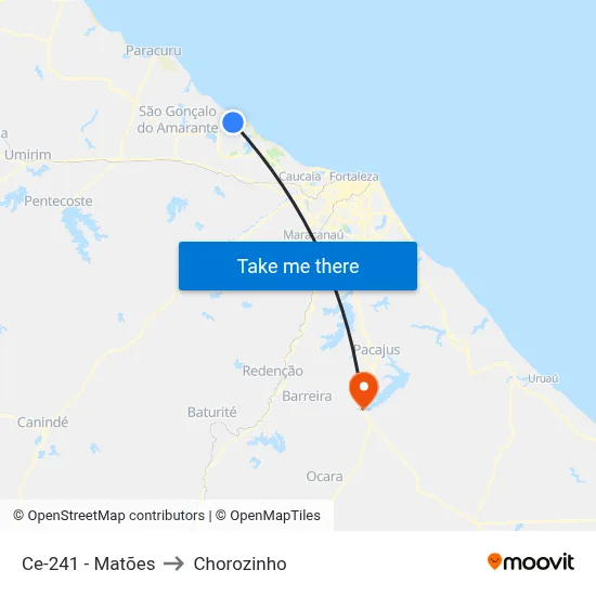 Ce-241 - Matões to Chorozinho map