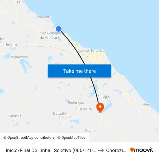 Início/Final De Linha | Seletivo (066/140) - Taíba to Chorozinho map