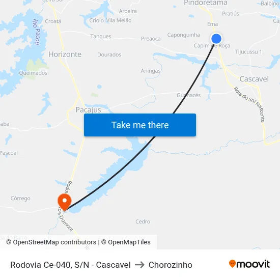 Rodovia Ce-040, S/N - Cascavel to Chorozinho map