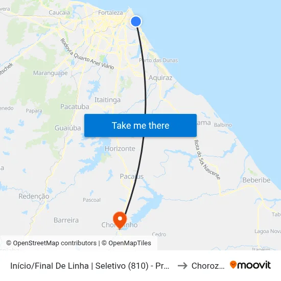 Início/Final De Linha | Seletivo (810) - Praia Do Futuro I to Chorozinho map