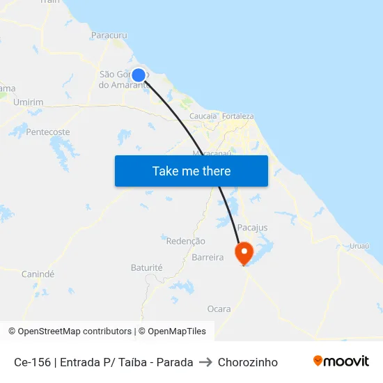 Ce-156 | Entrada P/ Taíba - Parada to Chorozinho map