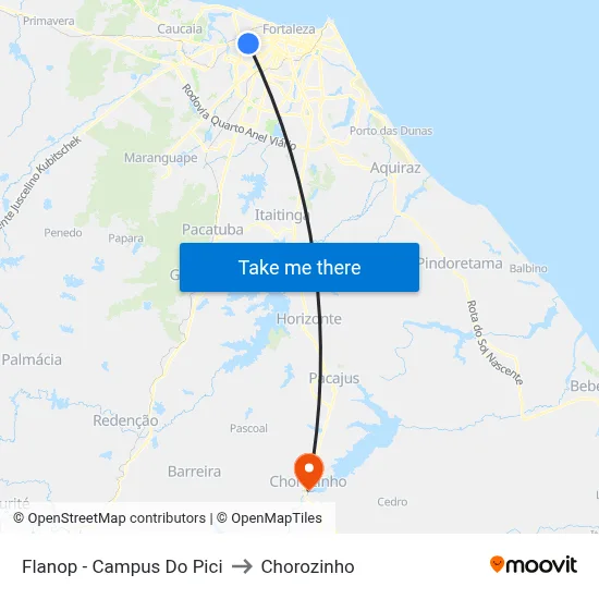Flanop - Campus Do Pici to Chorozinho map