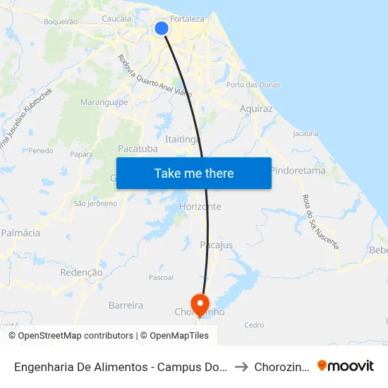 Engenharia De Alimentos - Campus Do Pici to Chorozinho map