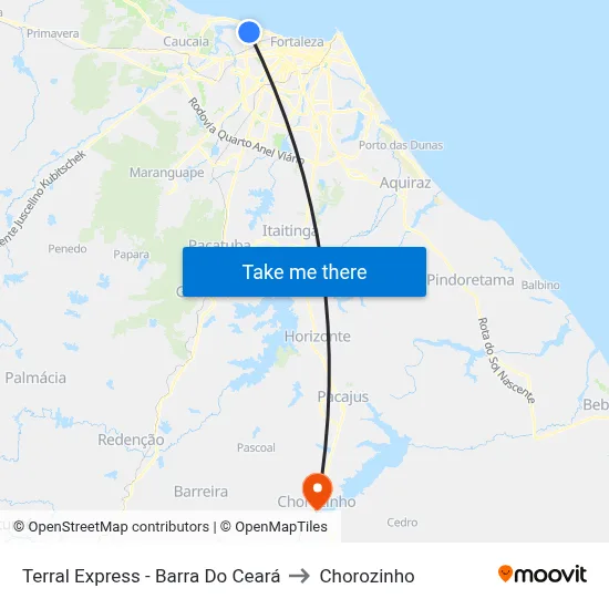 Terral Express - Barra Do Ceará to Chorozinho map