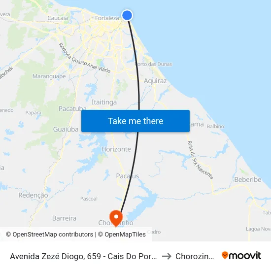 Avenida Zezé Diogo, 659 - Cais Do Porto to Chorozinho map