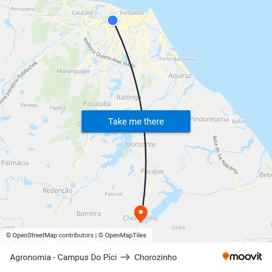 Agronomia - Campus Do Pici to Chorozinho map