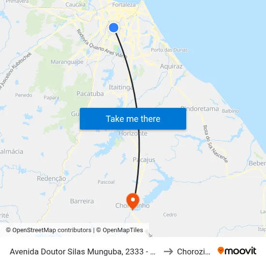 Avenida Doutor Silas Munguba, 2333 - Serrinha to Chorozinho map