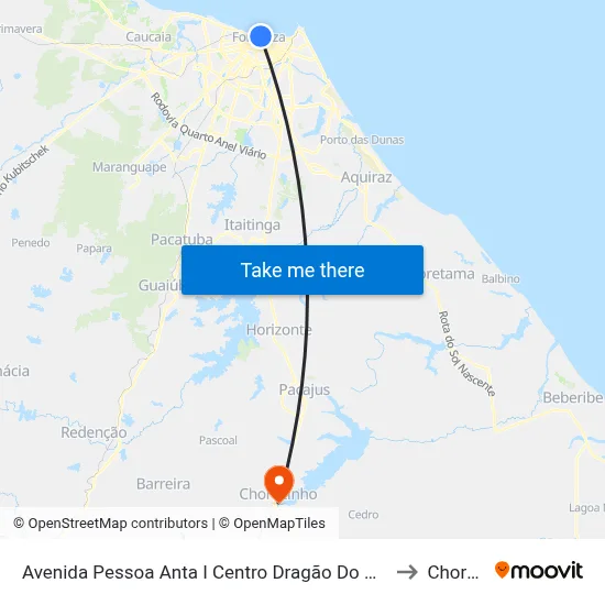 Avenida Pessoa Anta I Centro Dragão Do Mar De Arte E Cultura - Centro to Chorozinho map