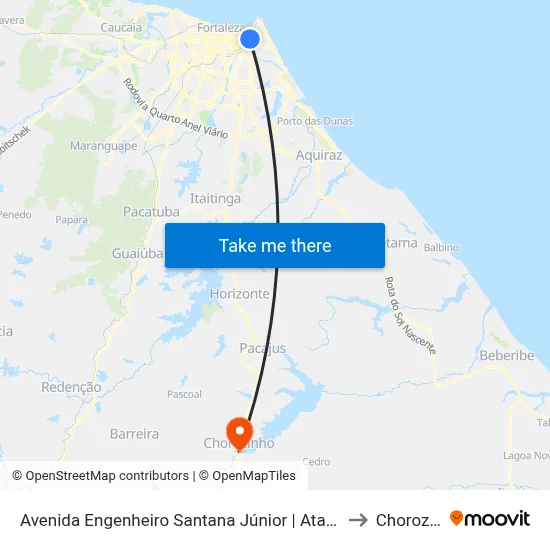 Avenida Engenheiro Santana Júnior | Atacadão - Papicu to Chorozinho map