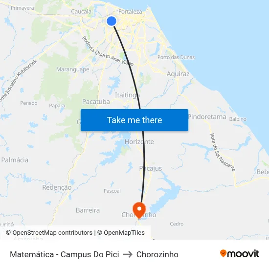 Matemática - Campus Do Pici to Chorozinho map