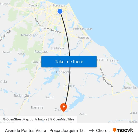 Avenida Pontes Vieira | Praça Joaquim Távora - Joaquim Távora to Chorozinho map