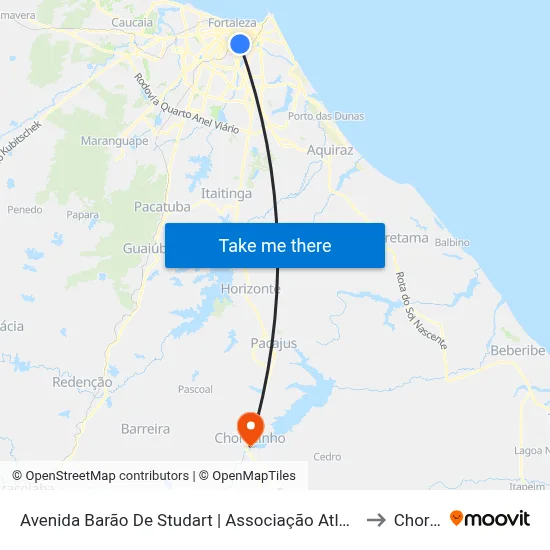 Avenida Barão De Studart | Associação Atlética Banco Do Brasil - Dionísio Torres to Chorozinho map