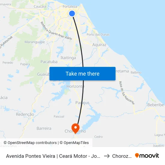 Avenida Pontes Vieira | Ceará Motor - Joaquim Távora to Chorozinho map