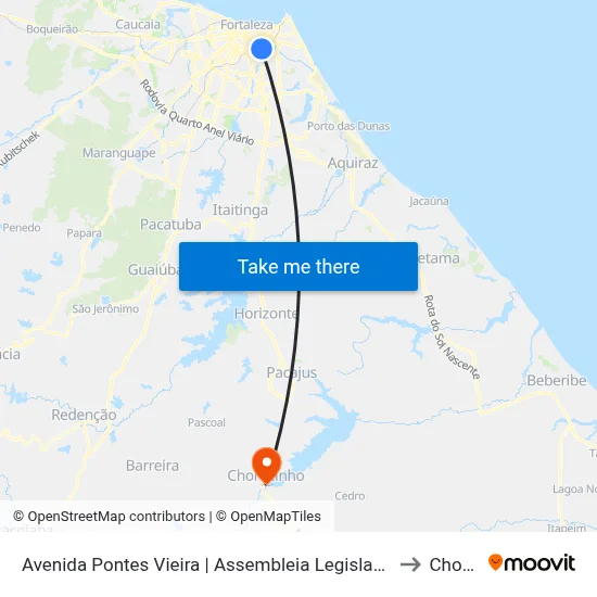 Avenida Pontes Vieira | Assembleia Legislativa Do Estado Do Ceará - Dionísio Torres to Chorozinho map