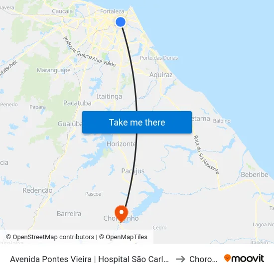 Avenida Pontes Vieira | Hospital São Carlos - Dionísio Torres to Chorozinho map