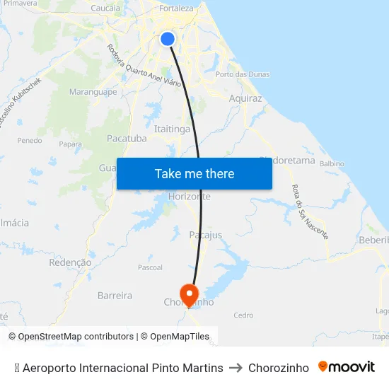 ✈ Aeroporto Internacional Pinto Martins to Chorozinho map