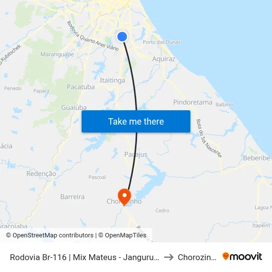 Rodovia Br-116 | Mix Mateus - Jangurussu to Chorozinho map