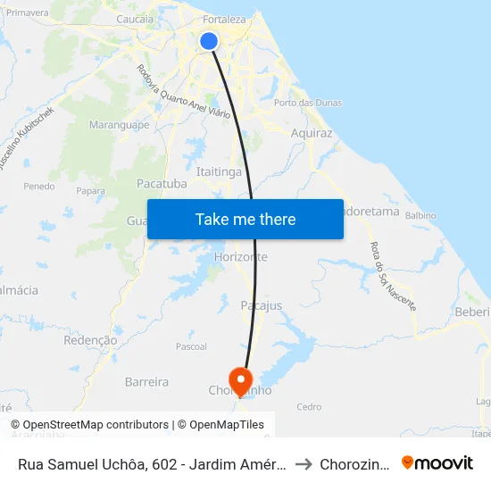 Rua Samuel Uchôa, 602 - Jardim América to Chorozinho map