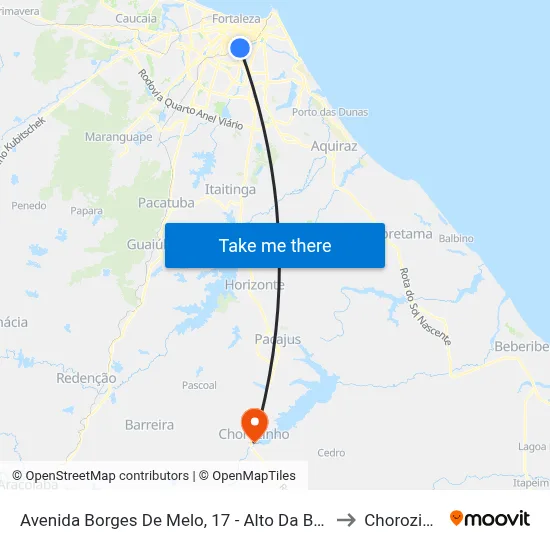 Avenida Borges De Melo, 17 - Alto Da Balança to Chorozinho map