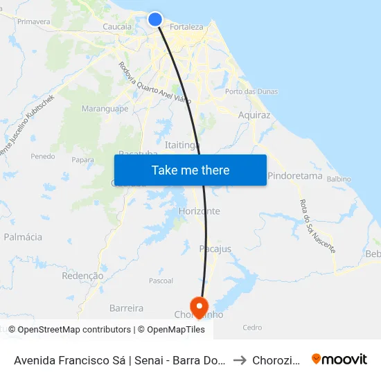 Avenida Francisco Sá | Senai - Barra Do Ceará to Chorozinho map