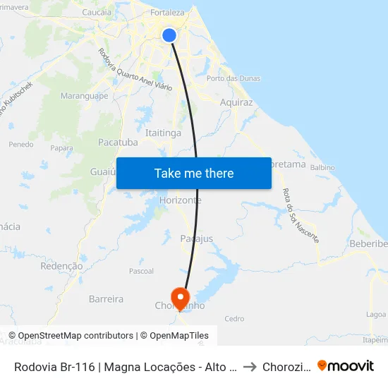Rodovia Br-116 | Magna Locações - Alto Da Balança to Chorozinho map