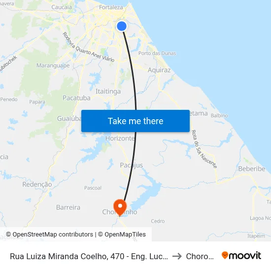 Rua Luiza Miranda Coelho, 470 - Eng. Luciano Cavalcante to Chorozinho map