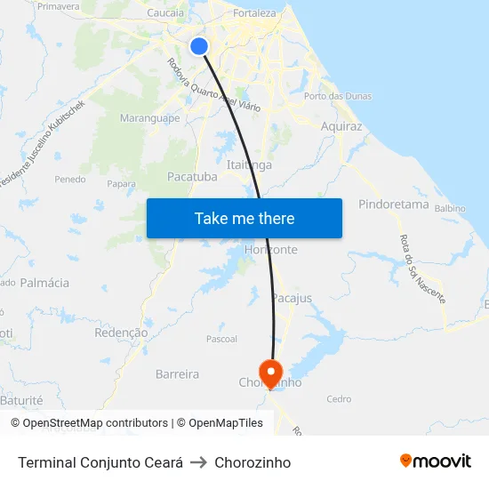 Terminal Conjunto Ceará to Chorozinho map