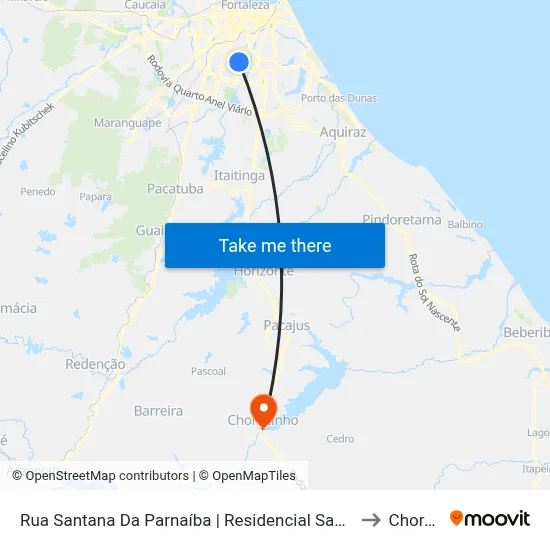 Rua Santana Da Parnaíba | Residencial Santana Da Parnaíba - Boa Vista to Chorozinho map