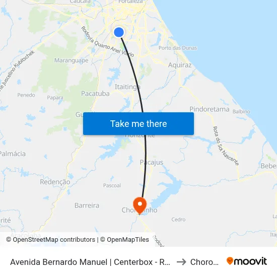 Avenida Bernardo Manuel | Centerbox - Rachel De Queiroz to Chorozinho map