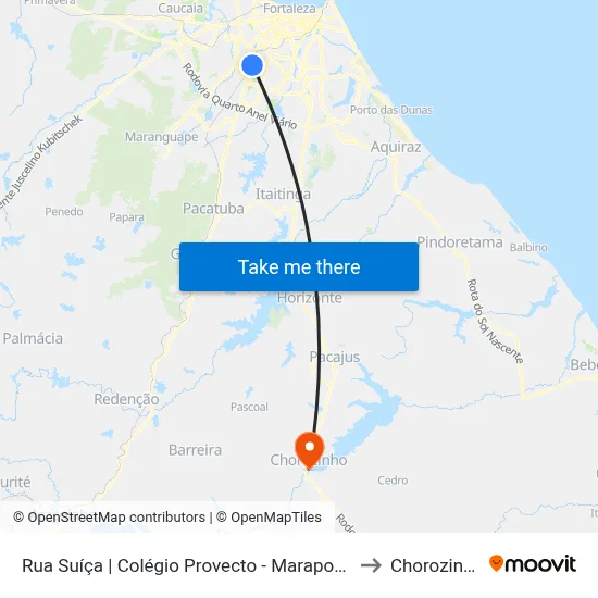 Rua Suíça | Colégio Provecto - Maraponga to Chorozinho map