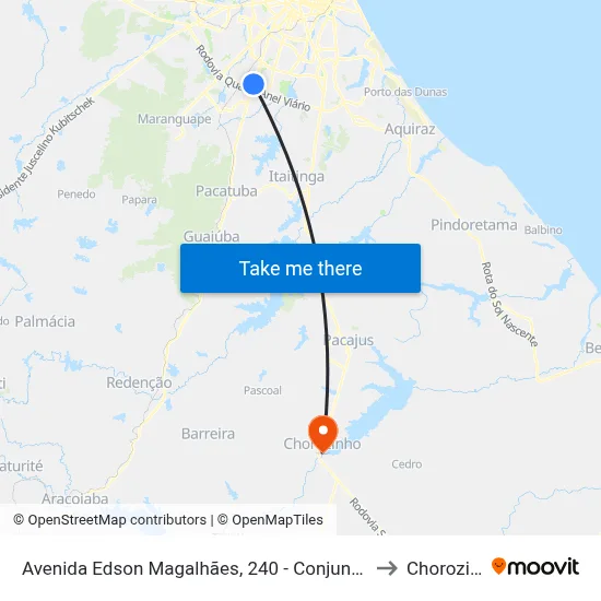 Avenida Edson Magalhães, 240 - Conjunto Industrial to Chorozinho map