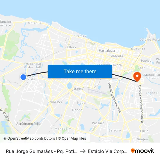 Rua Jorge Guimarães - Pq. Potira to Estácio Via Corpvs map