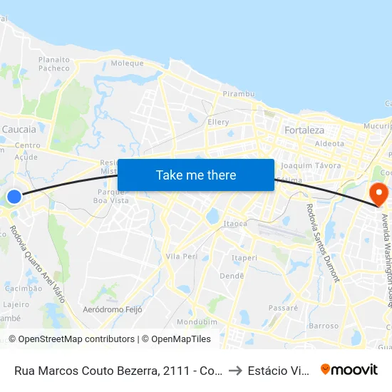Rua Marcos Couto Bezerra, 2111 - Conjunto Metropolitano to Estácio Via Corpvs map