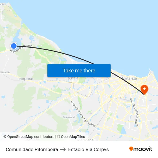 Comunidade Pitombeira to Estácio Via Corpvs map