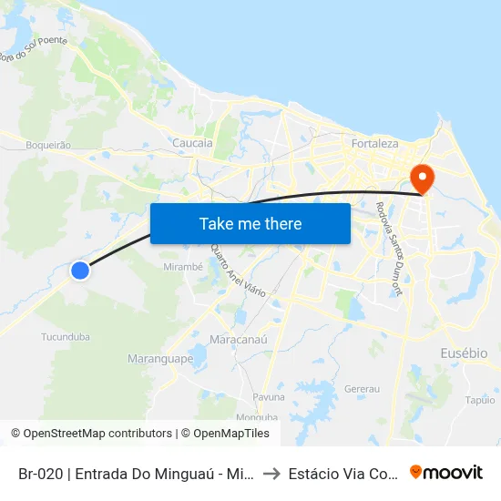 Br-020 | Entrada Do Minguaú - Minguaú to Estácio Via Corpvs map