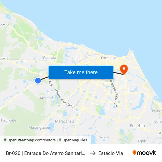 Br-020 | Entrada Do Aterro Sanitário - Carrapicho to Estácio Via Corpvs map