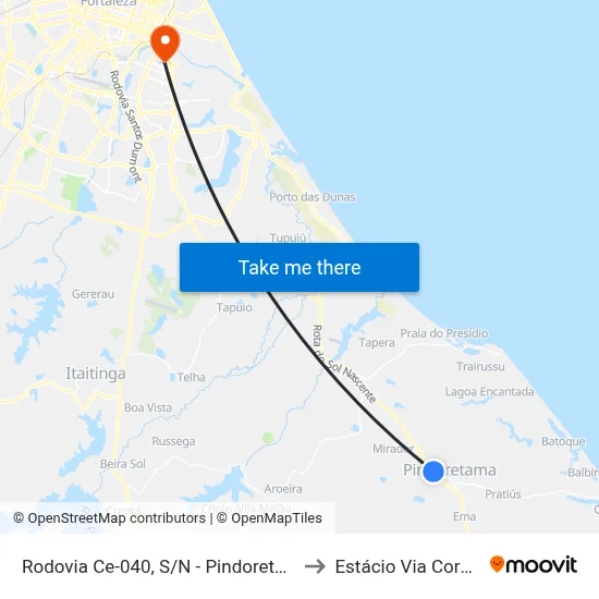 Rodovia Ce-040, S/N - Pindoretama to Estácio Via Corpvs map