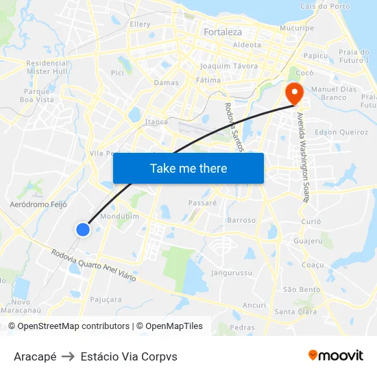 Aracapé to Estácio Via Corpvs map