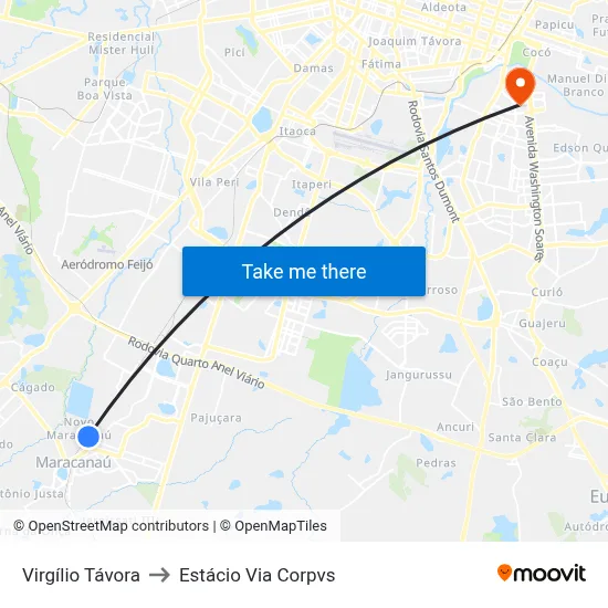 Virgílio Távora to Estácio Via Corpvs map