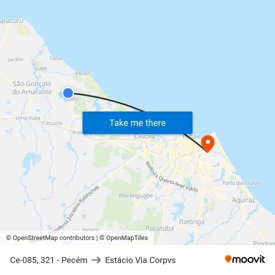 Ce-085, 321 - Pecém to Estácio Via Corpvs map