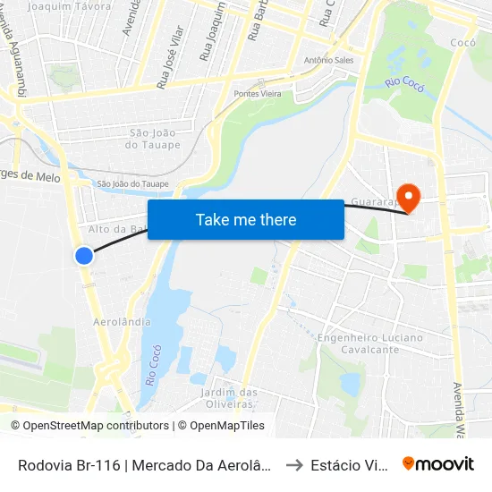 Rodovia Br-116 | Mercado Da Aerolândia - Alto Da Balança to Estácio Via Corpvs map