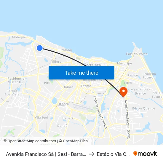 Avenida Francisco Sá | Sesi - Barra Do Ceará to Estácio Via Corpvs map