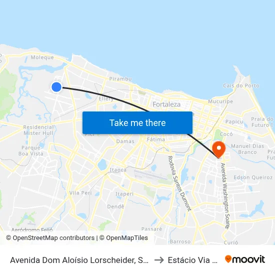 Avenida Dom Aloísio Lorscheider, S/N - Vila Velha to Estácio Via Corpvs map