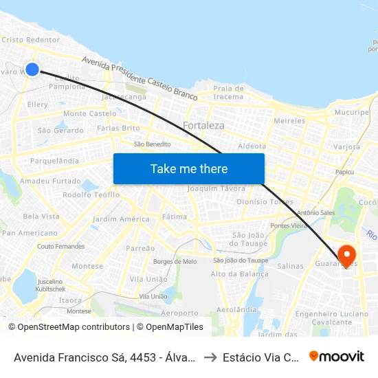Avenida Francisco Sá, 4453 - Álvaro Weyne to Estácio Via Corpvs map